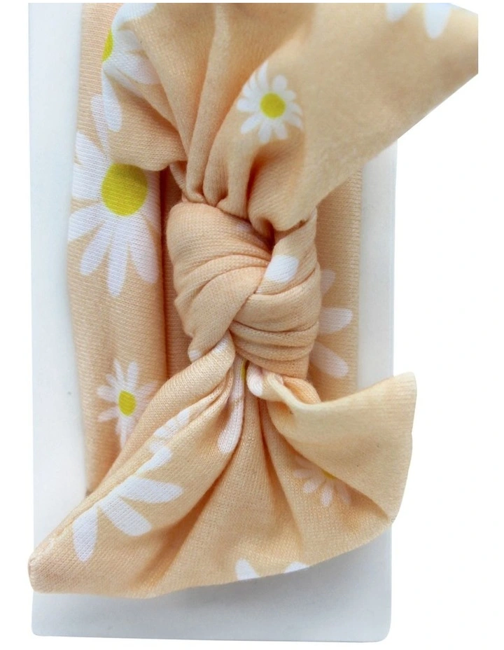 Sunflower Print Hairwrap in Orange