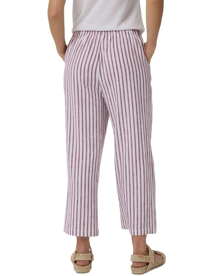 Stripe Linen Pant in Tulip