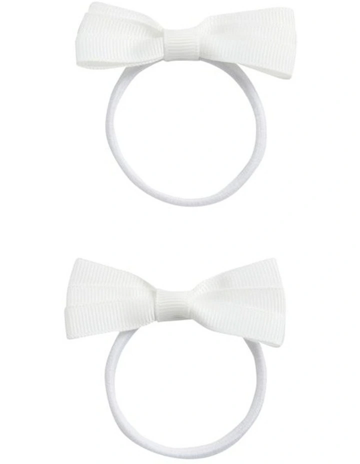 Grosgrain Bow Elastic Pack in White