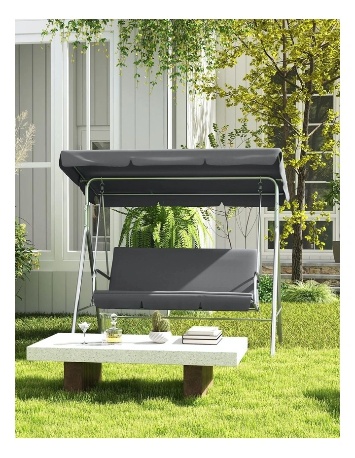 Outdoor Steel Swing Chair 1 Box in Grey