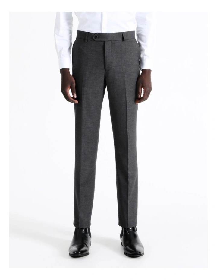 Tailored Birdseye Suit Pant in Charcoal