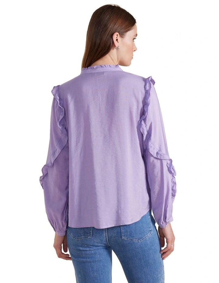 Lapped Ruffle Top in Lilac