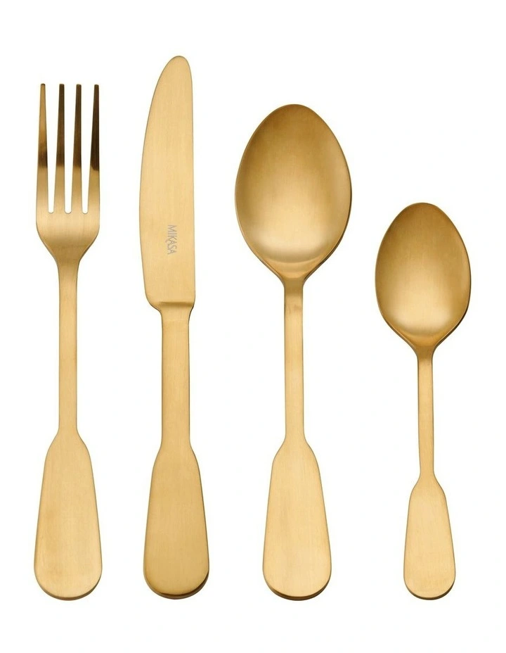 Soho Cutlery Set in 16 Piece in Gold
