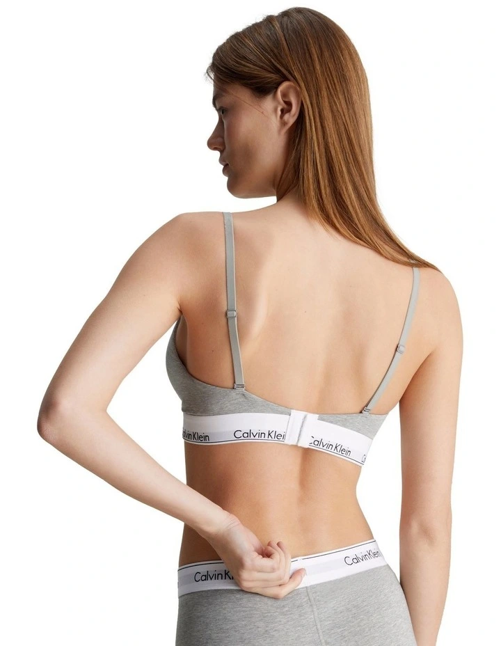 Modern Cotton Lightly Lined Post Surgery Triangle Bra in Grey