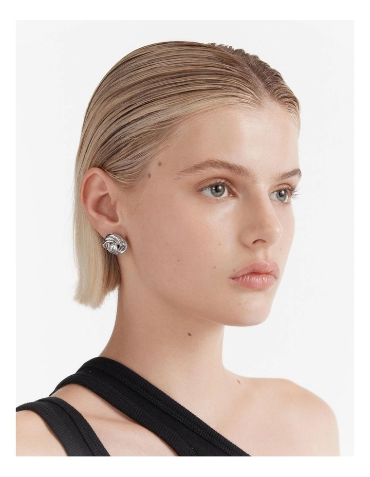 In A Knot Stud Earrings in Silver