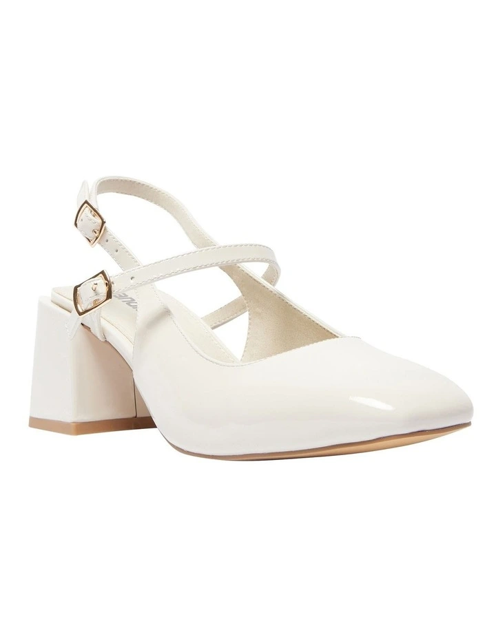 Lenora Heeled Shoes in Bone Patent Leather