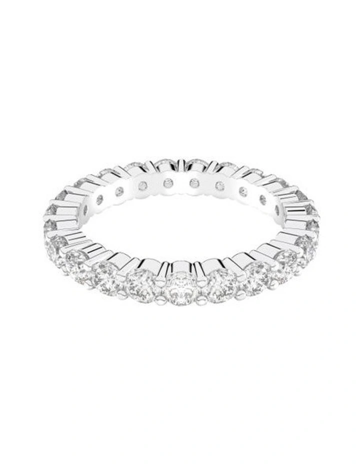 Vittore Large Ring Round Cut Rhodium Plated in White