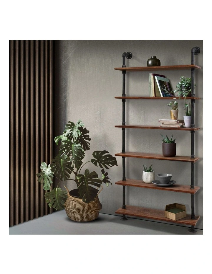 Rustic Vintage DIY Pipe Shelves Brown