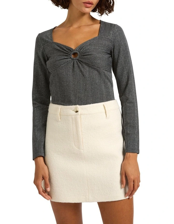 Shake It Off Rib Top in Black
