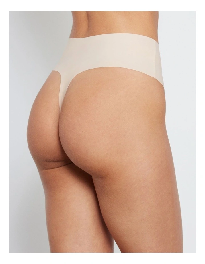 No Show High Rise Thong in Latte