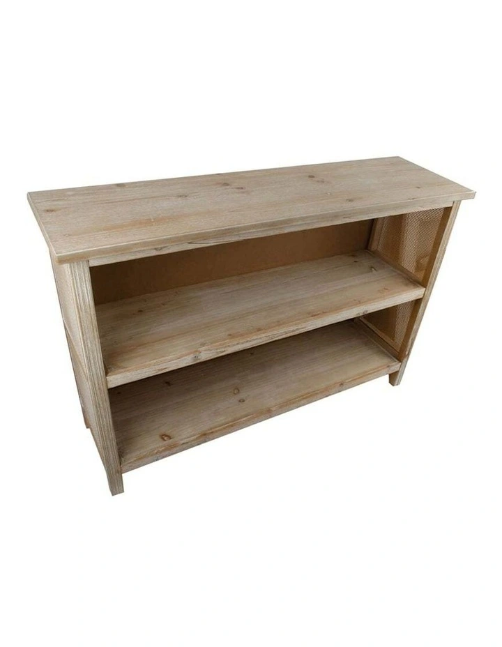 Wooden Organiser Console Table with Shelves in Natural/Whitewash