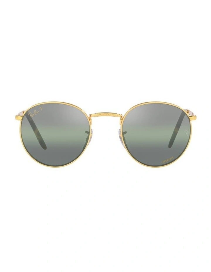 New Round Gold Polarised Sunglasses