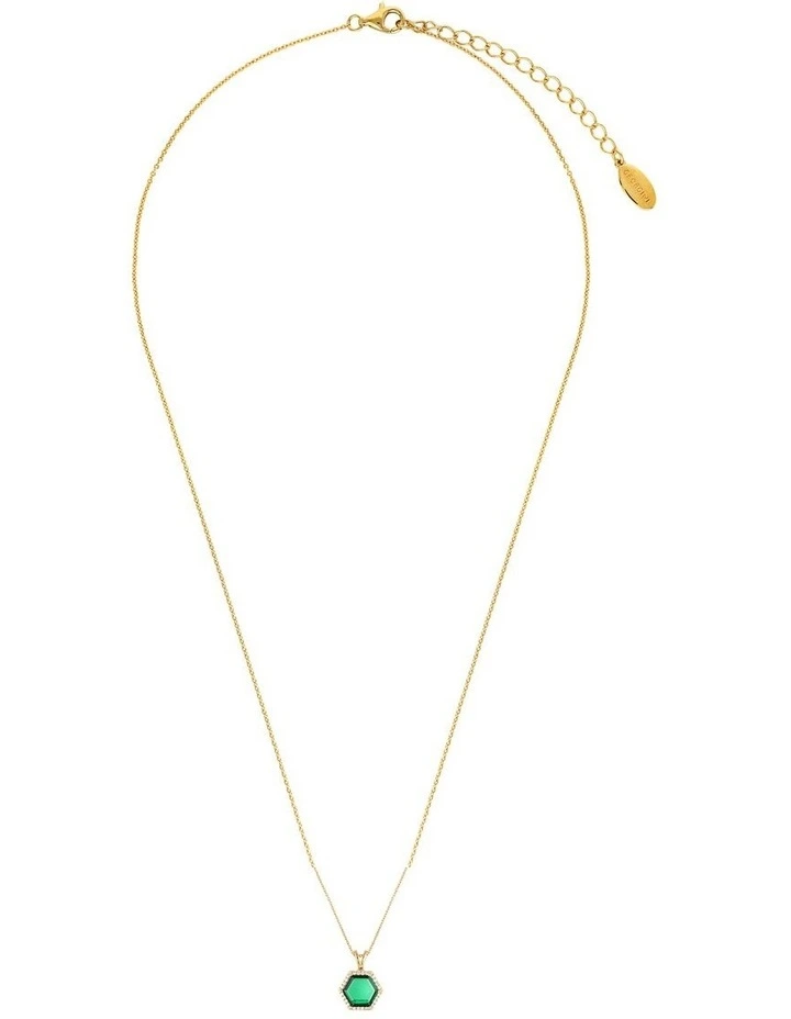 Birmingham Pendant Necklace in Green/Gold