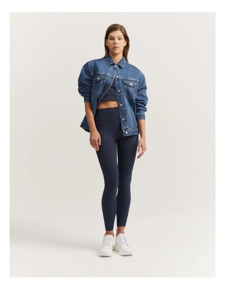Recycled Nylon Blend Legging in Navy