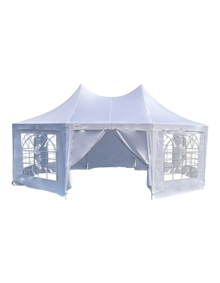 Wedding Gazebo Marquee with Sidewalls 6x4.5m in White
