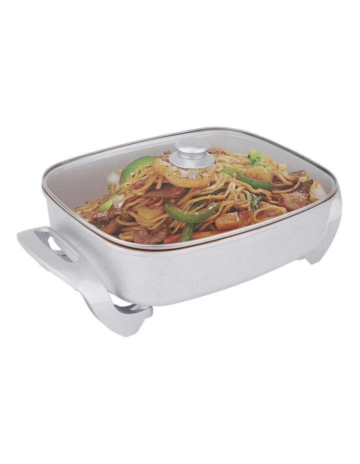 Copper Electric Fry Pan in White