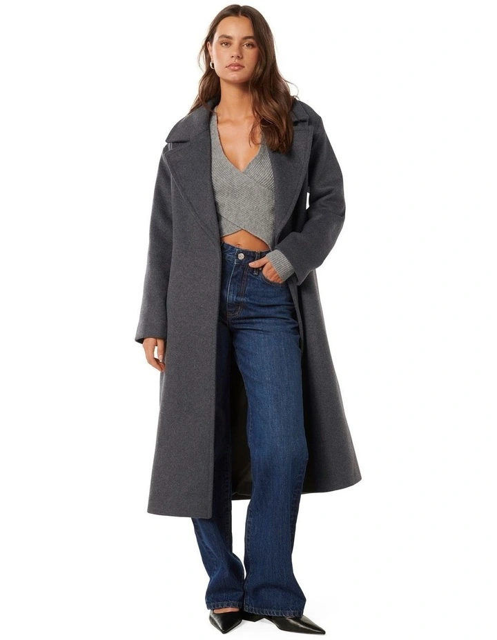 Priya Wrap Coat in Grey