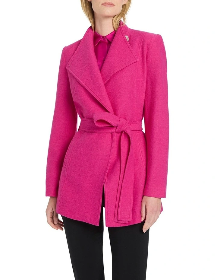 Luisa Felted Wool Coat in Pink