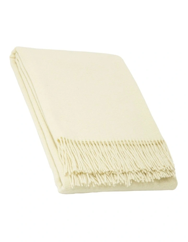 Oxford Throw Blanket in Ivory