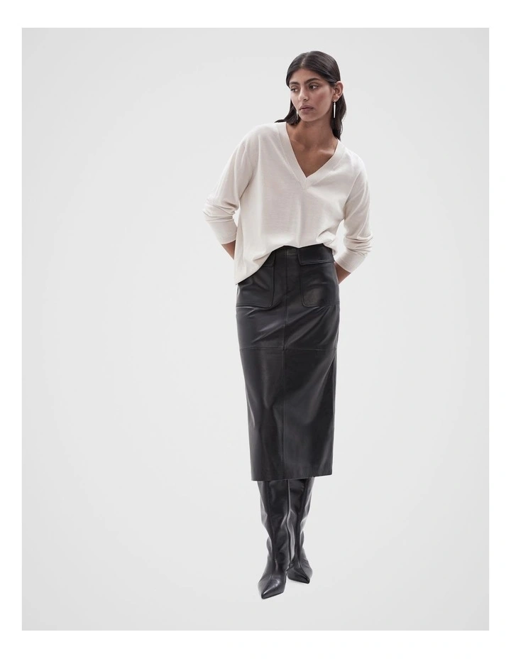 Aus Merino V Neck Knit in Cloud
