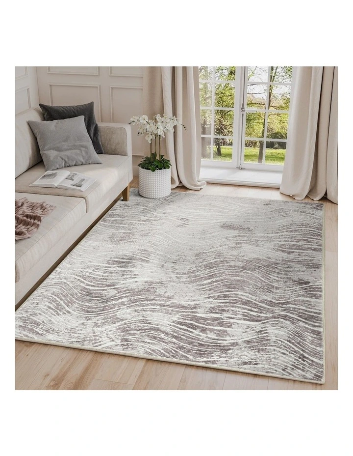 Shikhar Modern Distressed Rug 60x180cm in Beige