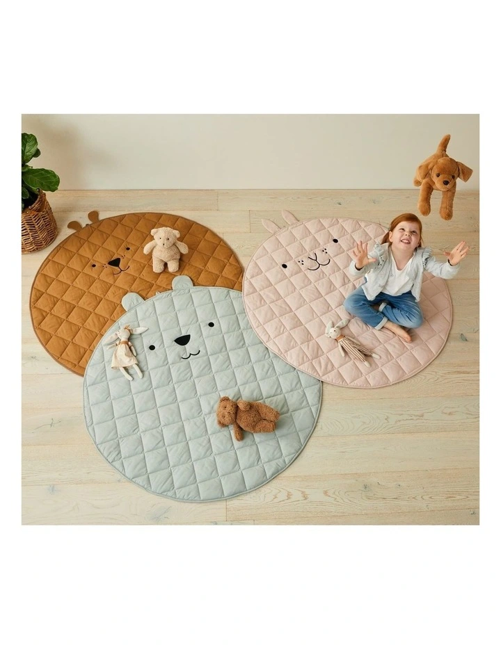Jiggle & Giggle Bunny Quilted Playmat 120cm in Pink
