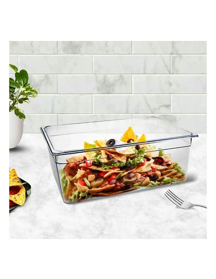 Gastronorm GN Pan 1/1 Food Tray Storage 200mm in Clear