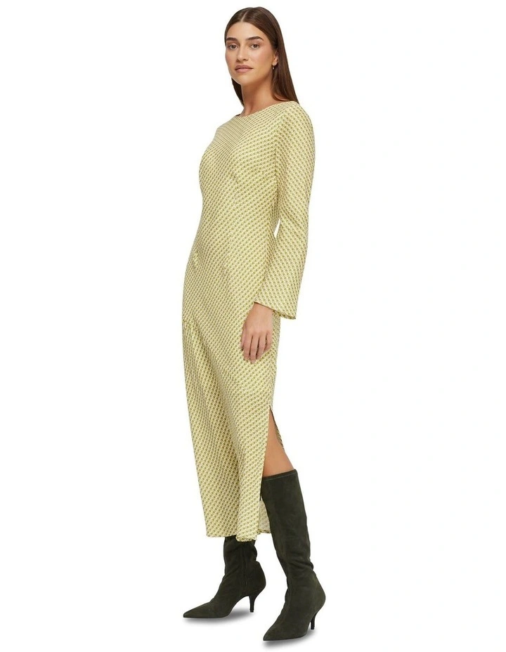 Camille Spot Print Dress in Olive