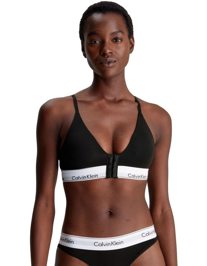 Modern Cotton Lightly Lined Post Surgery Triangle in Black