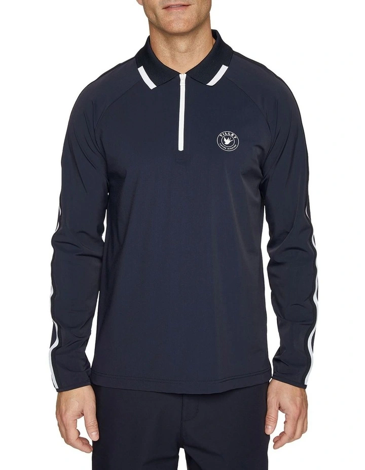 Prestwick Long Sleeve Polo in Navy