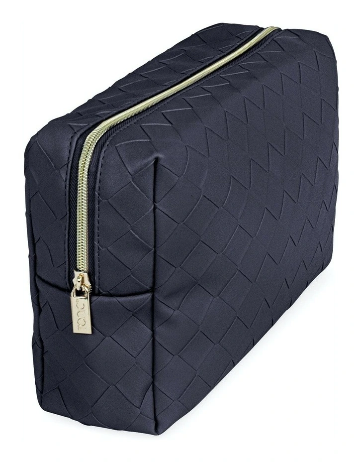 Woven Beauty Bag Large in Navy