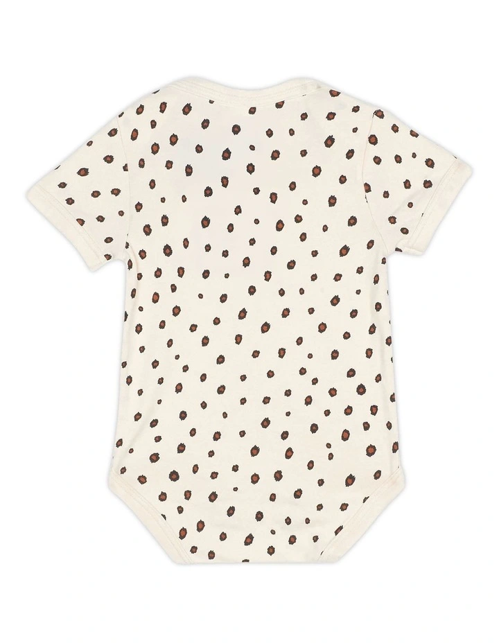 Baby Short Sleeve Envelope Suit in Cheetah Pal