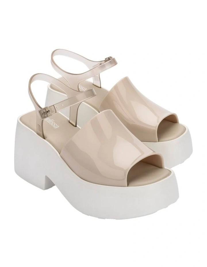 Melissa Pose Heel Sandals in White/Beige