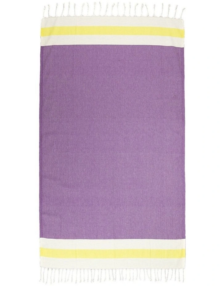 Thin Turkish Towel in Yellow/Purple