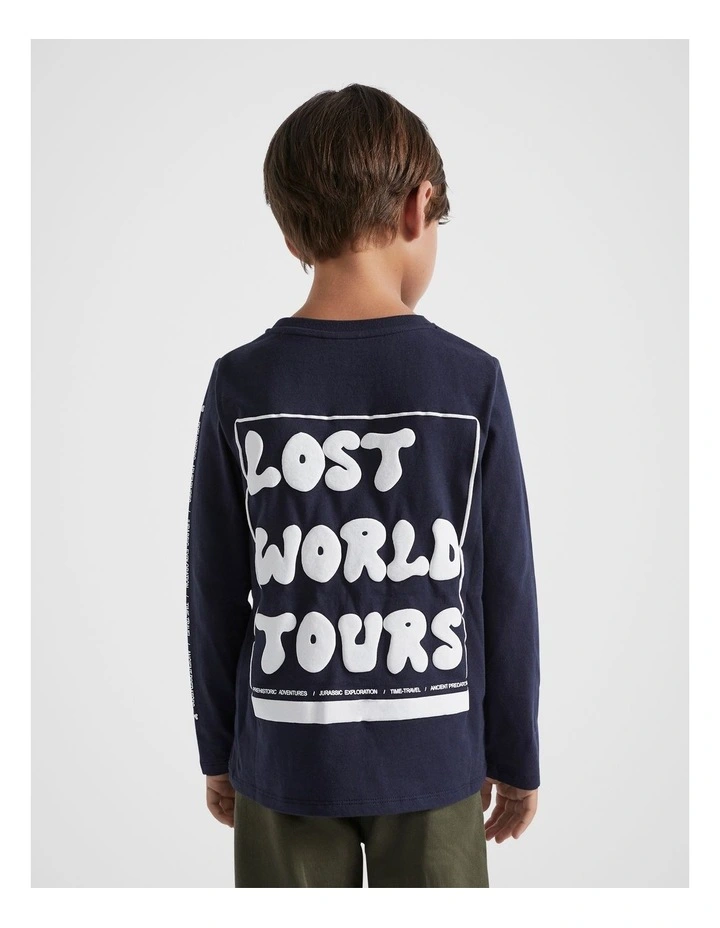 Lost World Tee in Midnight Blue