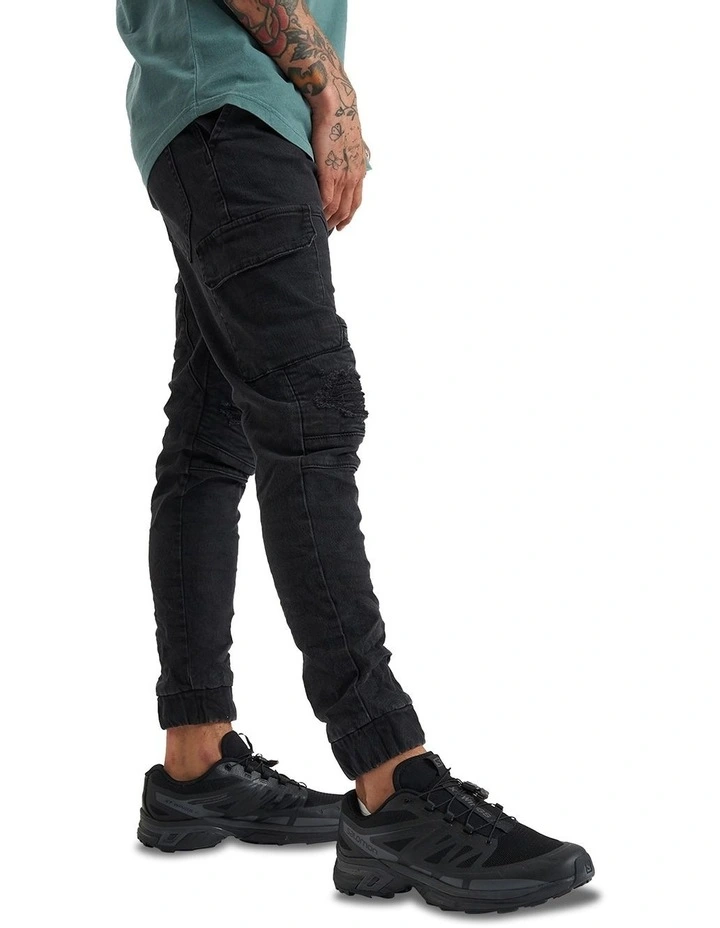 Trackhawk Denim Jogger in Black