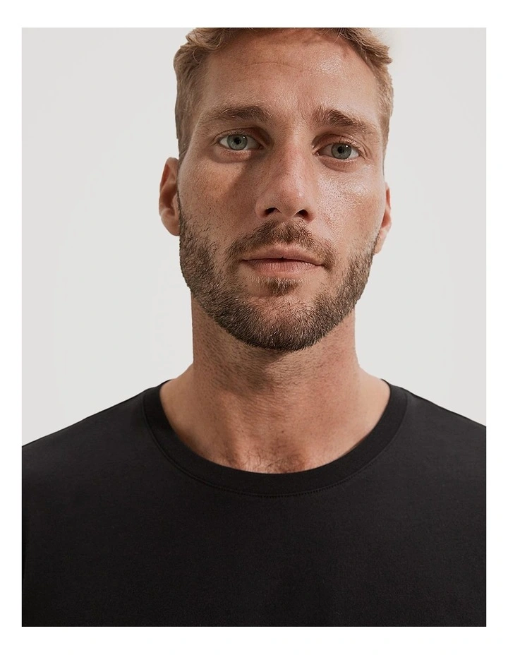 Pima Cotton Crew T-shirt in Black