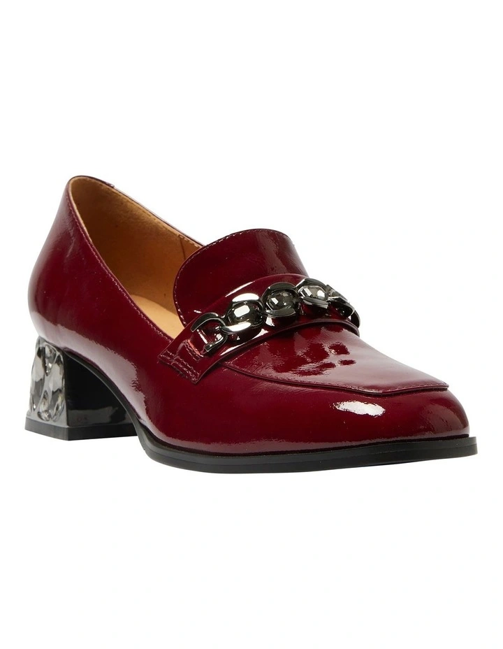 Dante Heeled Loafers in Red Patent Leather