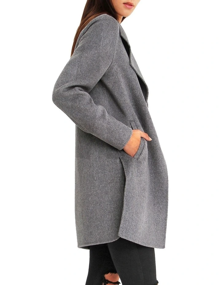 Ex-Boyfriend Wool Blend Oversized Jacket in Grey