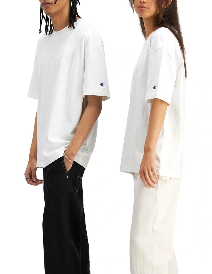 Heritage New Script Tee in White