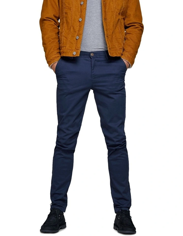 Marco Bowie Slim Chino Pants Navy Blazer