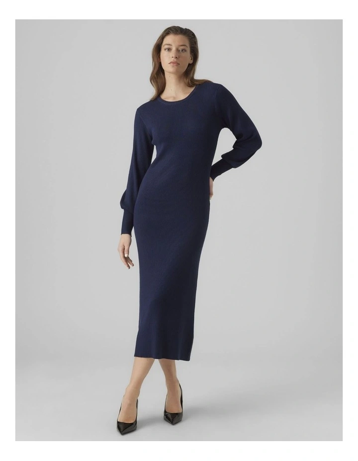 Valor Knit Maxi Dress in Navy