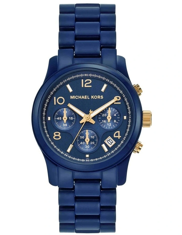 MK7332 Runway Chronograph Watch in Blue