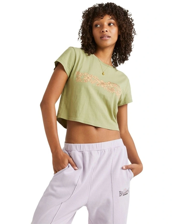 Tahiti Crop Tee in Light Avocado