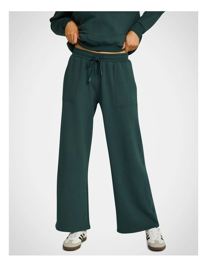 Wind Down Fleece Wide Leg Pants in Khaki