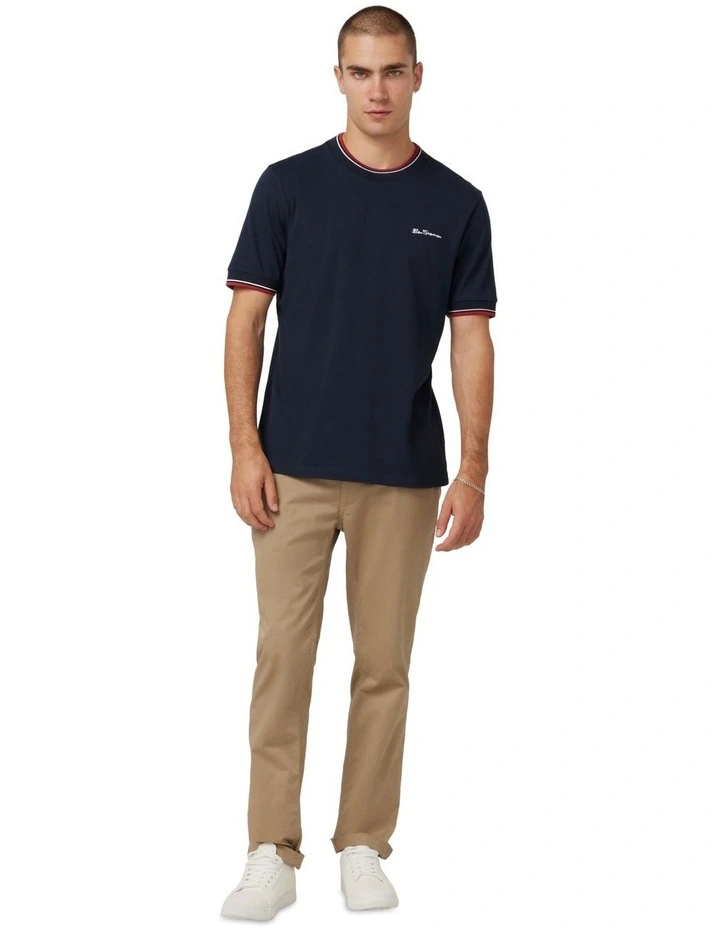 Signature Tipped Tee in Navy