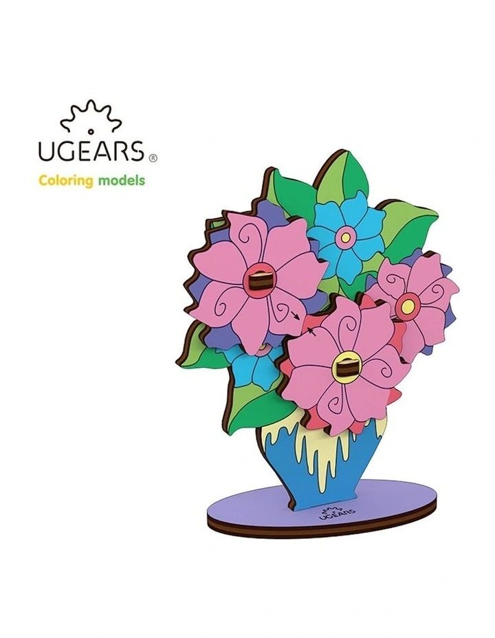 3D Colouring Bouquet 8 Piece Wooden Puzzle Kit (5+ Years)