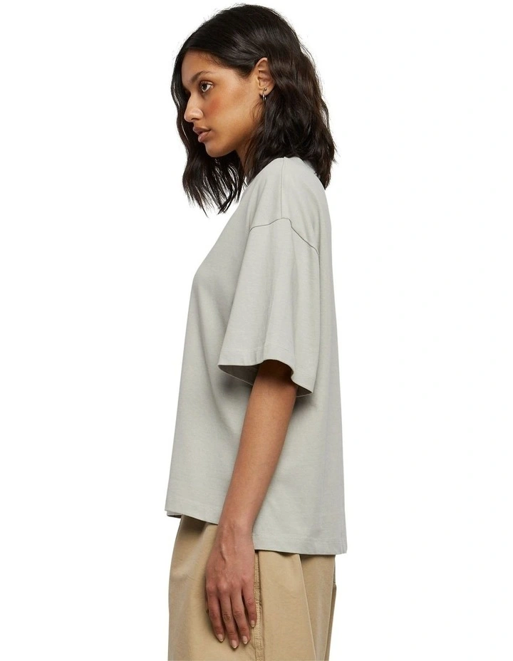 Organic Heavy Slit Tee in Light Asphalt