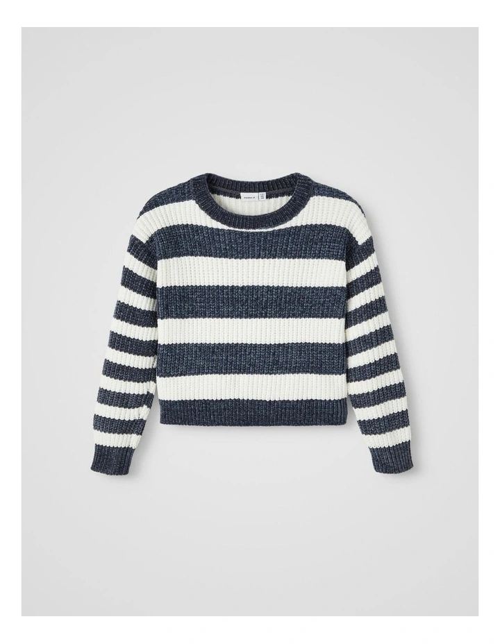 Janna Striped Knit Sweater in India Ink