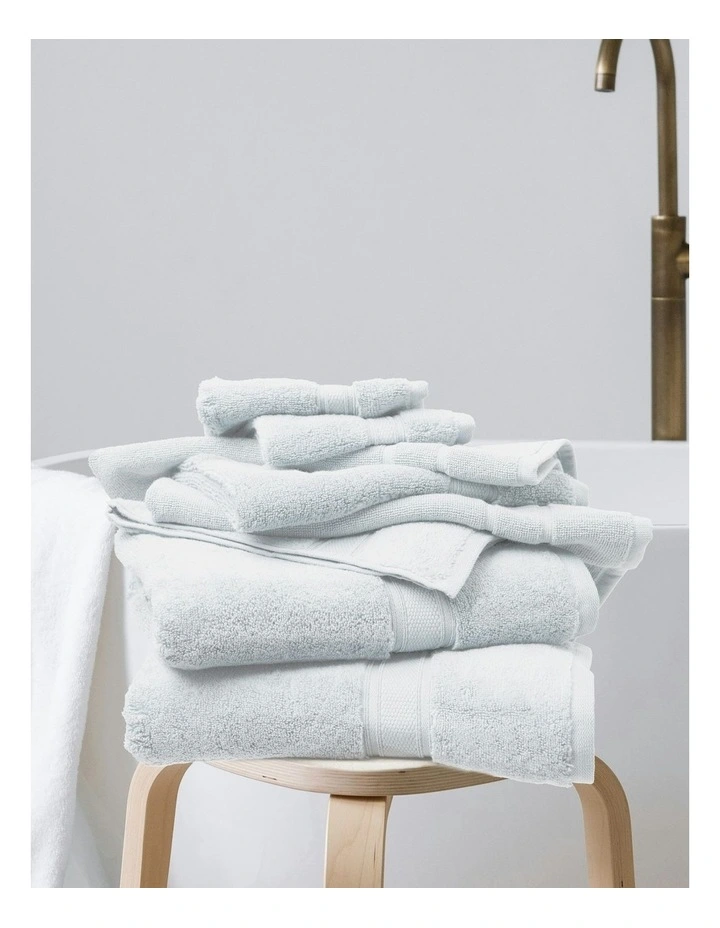 Zero Twist Luxury Plush Towel Set 8 Piece in White